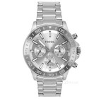 Fossil Bannon Mens Multifunction Watch Silver Dial Day Date Stainless Steel Band