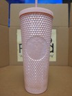 Starbucks 2020 Matte Light Pink Studded Tumbler Cold Cup With Straw 24 Oz