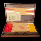 Vintage Catalin Bakelite Backgammon Set Marbled Butterscotch Red Swirl Checkers