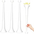 4 Pcs Collapsible Stadium Horn For Adult  21 Inch Vuvuzela Plastic White