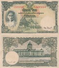 Thailand Set 2  20 Baht Nd 1948 P 72 A   B Red Xf  Yellow Foxing And Black Vf