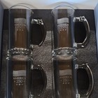 Set Of 4 Clear Glass Beer Mugs 25 Oz With Handle American 250 Flag Patriotic