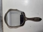Vintage Silver Plated Vanity Hand Held Mirror 9    Heavy Ornate Victorian 