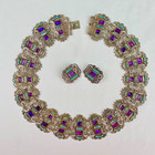 Vintage 925 Silver Amethyst   Turquoise Necklace   Earrings Set Signed Ricardo S