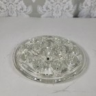 Vintage Glass Flower Frog Clear Pressed Large 16 Holes 5    Diameter