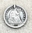 Unique Ornate Antique Victorian 1857 Seated Liberty Half Dime Love Token  900