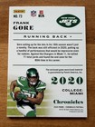 Frank Gore 2020 Panini Chronicles Game-worn Used Jersey  d 244 299 New York Jets