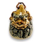 Japanese Clay Bell Dorei Okinawan Shisa Sueyoshi Kiln Tsuboya Asahi Pottery Luck