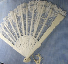Vintage 19 Inch Spread Lace Hand Fan