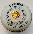 Vtg Libra Zodiac Trinket Box Enesco Japan Horoscope Astrology Porcelain