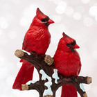 Cardinals Sitting On Branches - Two Red Cardinals On Snowy Tree Branches - Ho   