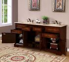 72  Lavatory Travertine Stone Top Double Sink Bath Cabinet Bathroom Vanity 716t