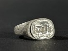Rare Ancient Roman Silver Ring Depicting Victoria Goddess Circa 100-400 Ad