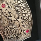Molly s Custom Silver Fire Rescue 2024 Rodeo Champion Belt Buckle