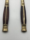 Thailand Vintage Brass And Teak Wood Demitasse Spoons Set Of 2