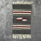 Vintage Southwest Native American Woven Tapestry 18 5x9 Inch Multicolor Fringe