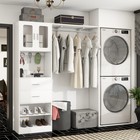 60   W Walk-in Closet Organizer System With Door Storage Cabinet And Wood Drawer
