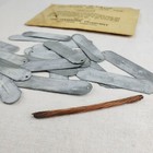 Antique Vintage Nos Blake   Lamb Rite-ur-own Zinc Trap Tags Hawkins Co Trapping