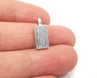 10 Pcs Rectangle Pendant Blank Resin Bezel Silver Epoxy Frame 10x4mm G28115