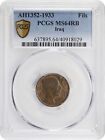 Iraq irak   1 Fils 1933 King Faisal 1st - Pcgs Ms 64 Rb    Sk11     Rare