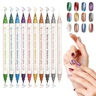 10 Colors Metallic Nail Art Pens Set  Professional Dual 10 Pack Metallic Colors