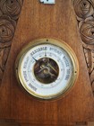 Magnificent Art Deco Cubist Roses French Carved Walnut  Thermometer Barometer S