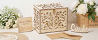 Wooden Wedding Card Box With Lo And Card Sign  Lar Rustic Wood