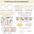 Zplontya Charm Bracelet Making Kit - 571 Pcs Jewelry Small  Gold And Sliver 