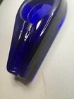 Vintage Cobalt Blue Art Glass Ashtray Long Sculptural Heavy 10 Inch