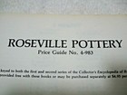 Vintage Collectible Roseville Pottery Price Guide No  4-983 Sharon   Bob Huxford