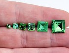 Vintage Uranium Glass Square Cut Gem Vintage Foiled Unfoiled Princess Cut 
