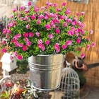 10 Bundles Artificial Fake Flowers  Faux Outdoor Plastic Plants Pink-eucalyptus