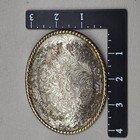Vintage Belt Buckle Oval Floral Engraved Silver Gold Tone W