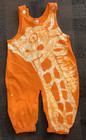 Vntg Batik Giraffe Toddler One Piece Jogger Jumpsuit Hand Made Tie Dye 24 Month