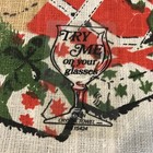 Nos New Vintage Christmas Linen Tea Towel Wall Hanging Santa Claus Sack Of Toys