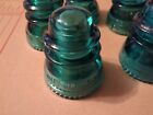  5 Aqua  blue green   Hemingray 42 Electrical Glass Insulators See Pics