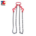 11000 Lbs 3 8  X 6  Chain Sling 2 Legs G80 Lifting Chain With Grab Hooks