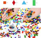 1100 Pcs Mosaic Tiles  Glass Mosaic Tiles For Crafts Bulk  Stained Mosaic Gla   