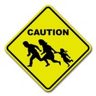 Illegal Alien Crossing 8  Diamond Yellow Aluminum Sign Caution Road Sign Plaque