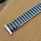 19mm 18mm Jb Champion Short Stainless Steel   Black Nos 50s Vintage Watch Band 