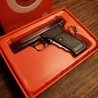 Pistol Shaped Gun Lighter Fire Chrome Metal  Cocking Hammer  Mini 9 Mm  Usa Ship