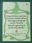 The Grinch Stole Christmas Christine Baranski Auto Card   Ba2 Sample In Red 