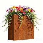 Corten Steel Planter 24 l X 10 w X 24 h Rectangular Planter Metal Planter Box