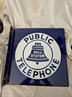 Bell System Public Telephone Two-sided Metal Sign
