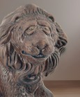 Redware Pottery Miniature Lion  Male Lion Statue