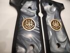 White Pearl Beretta 92 Fs Grips Inlay Gold Metal Medallion Black Wood Altamont