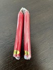 Vtg Russ Ceramic Mini Taper Candle Stick Holders Set Of 2 Merry Christmas Mouse