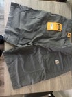 Carhartt Rugged Flex Canvas Carpenter Shorts Gravel 10-inch Pockets