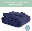 Microfleece Queen Size Blanket   Supersoft Lightweight Throw Full Queen  Navy 