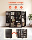 Vevor Media Storage Cabinet 4-tier Dvd Shelf Organizer 16 Compartments Brown